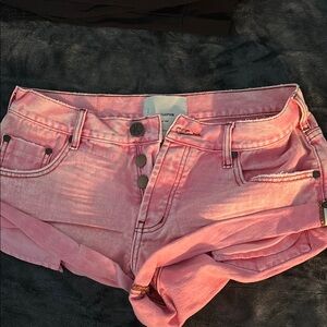 Women's Pink Denim Shorts